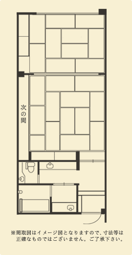 木心亭 次の間付の贅沢な客室の間取り