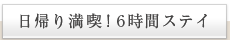 日帰り満喫！6時間ステイ